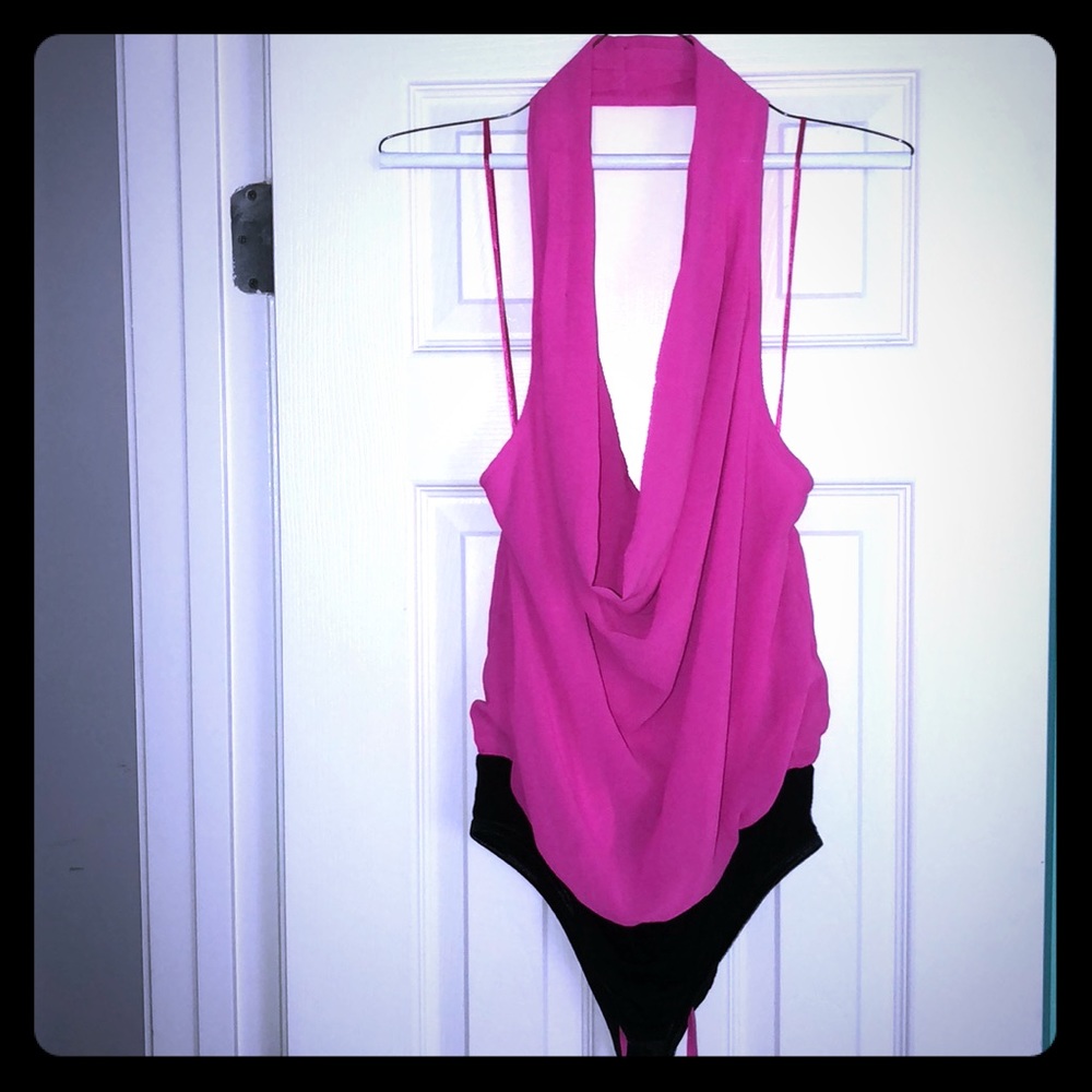 Hot pink body suit